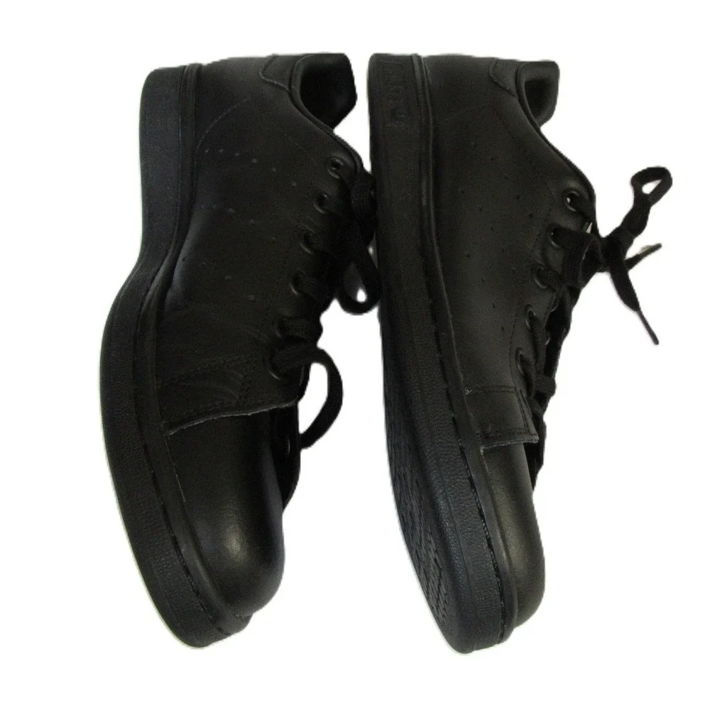 Adidas Stan‎ Smith Black Leather Minimalist Unisex Streetwear Sneaker Size 7